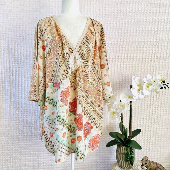 SOLD Denim 24/7 Boho Beaded Tunic 26W - Picture 8 of 10